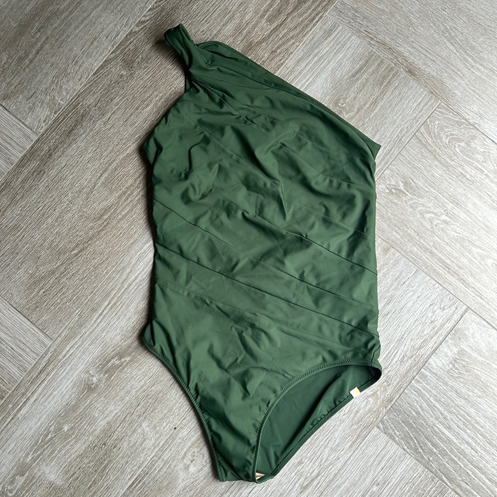 Summersalt one shoulder one piece size12 in green.